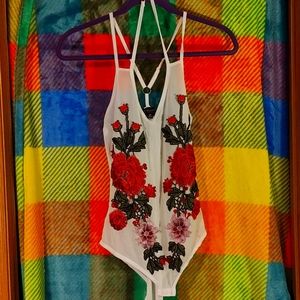 SEXY floral mesh bodysuit